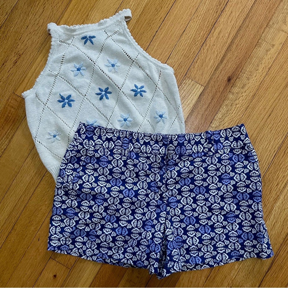 fun vintage purple and white shell-patterned shorts by ann taylor loft !!